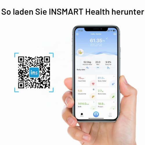 INSMART Körperfettwaage, Waage Personen mit Bluetooth und App, 25 Körperwerte, Digitale Personenwaage für Bad & Fitnessstudio… – Ansicht 7