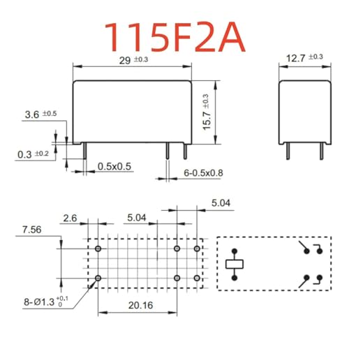 Relé 507-2AH-FC con alta resistencia térmica y bobina de 110-120 V 2