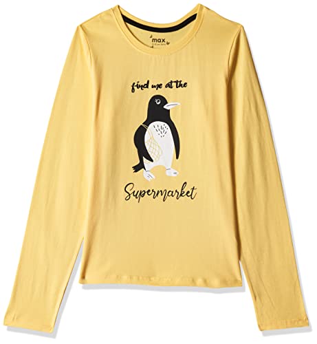 Image of Max Girls Regular Fit Graphic Printed Knit T-Shirt