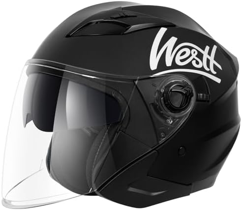 BSWAY Integralhelm ECE 22.06 | Mit Doppelvisier | Motorradhelm Schwarz XS-XL