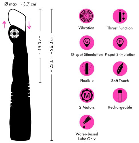 Vibrateur G and P-Spot Thrusting Couples Choice noir de 23 à 26 cm