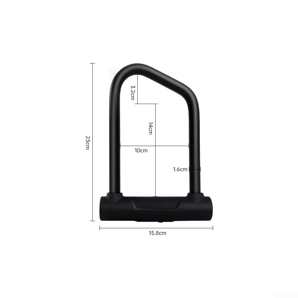 Candado en U para bicicleta, 23 cm de grosor, núcleo de aleación de acero