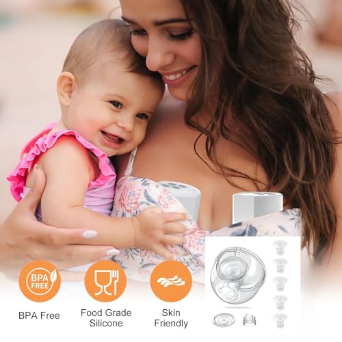 Image of Wearable Breast Pump Milk Collector Cup Accessories,Compatible with 24mm TSRETE /kmaier /eulumap /Momcozy S9 /S12 Wearable Breast Pump,Upgrade Duckbill Valve with Free Rotation,Extra 5pcs Flange Inserts