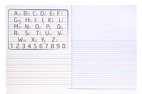 Mintra Office Composition Notebooks, Primary Ruled, (4 Pack, Blue Cover), 80 Sheets. Creative, Hardcover Book, Grade K-2, 7.5In X 9.75In, For School, Home, Business, Office #TOP4