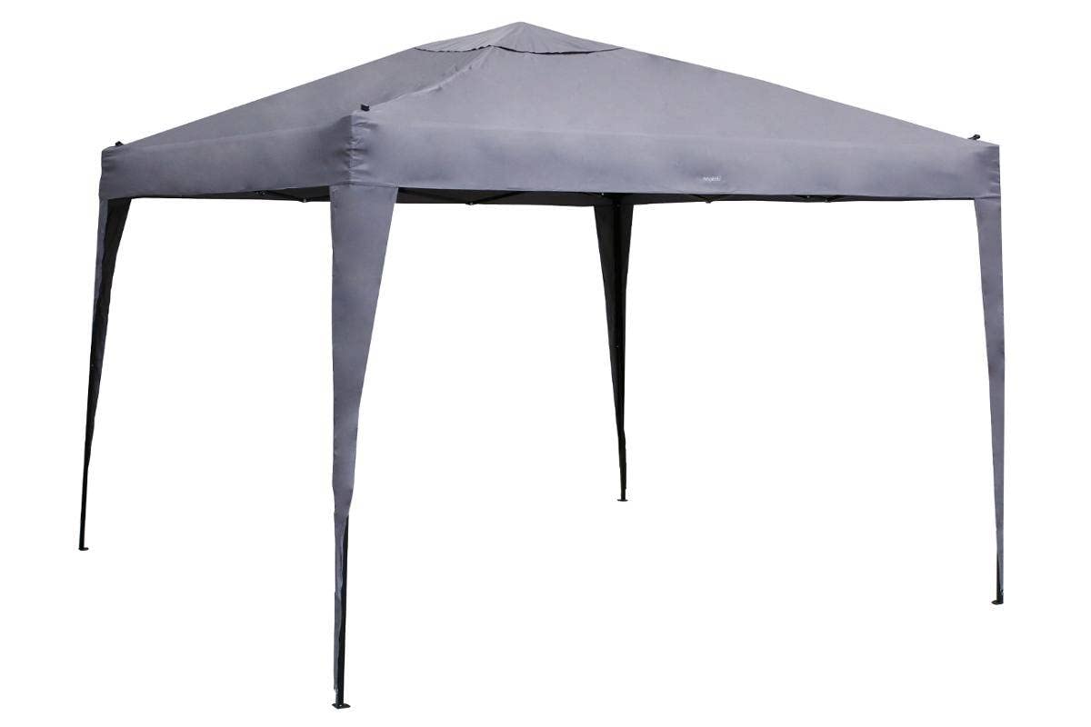 Tonnelle de jardin pliable 3x3m - en ALUMINIUM traité époxy qualité LUXE - se monte et se démonte en quelques minutes - Coloris GRIS Ardoise