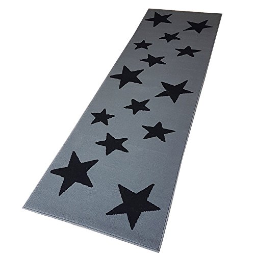 Tappeto moderno passatoia con stelle, ca. 80 x 250...