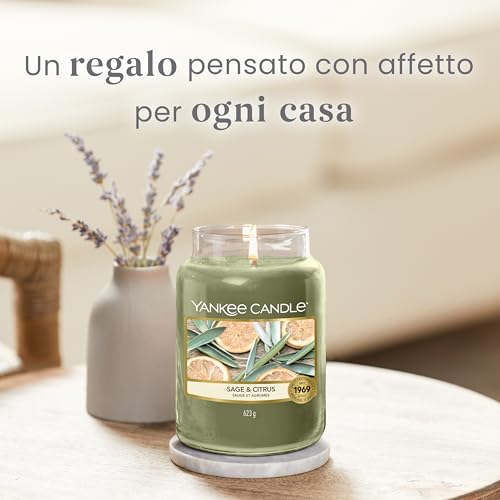 Yankee Candle Candela Profumata | Sage & CitrusGrande Barattolo | Candele a Lunga Durata: fino a 150 Ore | Regali Perfetti per Donne - Immagine 5