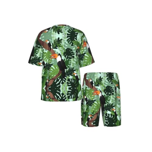 Pyjama doux anti-transpiration à imprimé exotique confortable