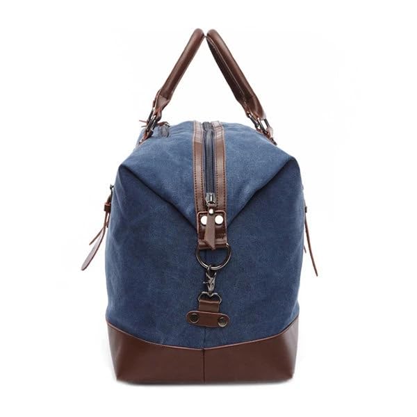 Image of Fur Jaden 40L Canvas Weekender Travel Duffle Cabin Bag with Detachable Shoulder Strap (Navy)