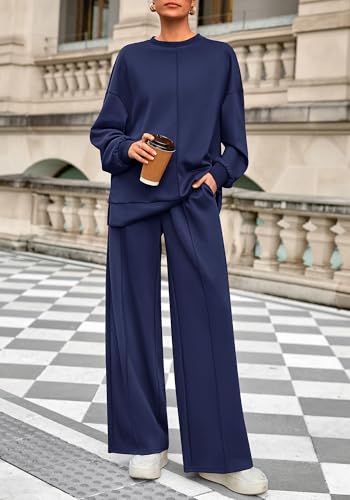 BTFBM Women Fall Fashion 2025 2 Piece Outfits Sweatsuit Set Jogger Sweatpants Matching Lounge Sets Airport Tracksuit