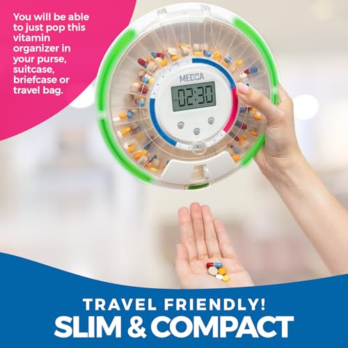 Automatic Pill Dispenser With 28-Day Electronic Medication Organizer - Lockable Key Pill Container With Lcd Display, Light And Sound Reminder Alarm For Scheduled Medication For Seniors And Elderly - 4