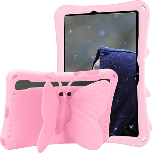 Tading Kids Case for Samsung Galaxy Tab A9 8.7" 2023 SM-X110/ SM-X115 / Galaxy Tab A11 (8.7 inch) 2025 SM-X133/SM-X135, Cute Butterfly EVA Foam Protective Cover - Pink