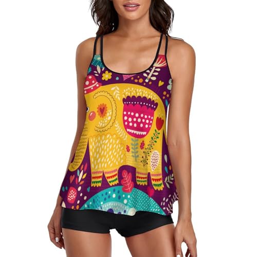 Robe de plage tankini éléphant floral pour vos après-midis farniente et baignades d'été