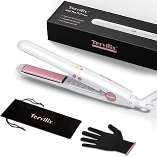 Terviiix Mini Hair Straighteners for Short Hair with Adjustable Temperature, Dual Voltage Tourmaline Ceramic Portable Travel Mini Straightener,1/2 Inch Small Flat Iron with Pouch, Auto Shut Off,White