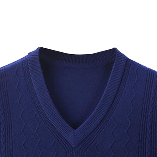 Men's Striped Sweater Vest V Neck Solid Sleeveless Sweater for Men Casual Slim Fit Pullover Vests2