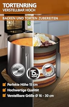 Cake Ring 4smile Adjustable Height 15 Cm - Stainless Steel Baking Ring 2025 Test Winner Buy