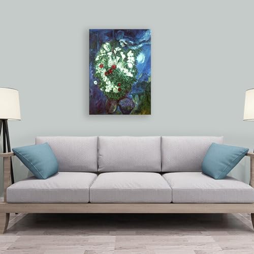 Marc Chagall Poster Wheatfield Toile Déco Sans Reflet - 4