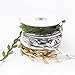 TIHOOD 3 Rolls 10 Yards Leaf Ribbons, Olive Green, Gold Leaf Ribbon, Silver, Green Leaf Ribbon Trim Spool, Wreath Making Gift Wrapping Wedding Decoration