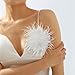 Dainty Feather Flower Large Brooch Pin for Women Men Elegant Oversized Floral Lapel Pins Shawl Dress Suit Clothes Accessories Wedding Party Dance Banquet Fashion Jewelry 150mm (White)