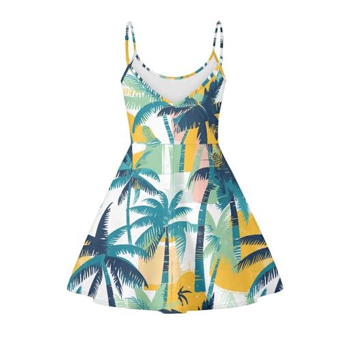 Image of Spaghetti Strap Midi Satin Dresses Summer Sleeveless Sundree Women Girl Beach Party Swing Dress