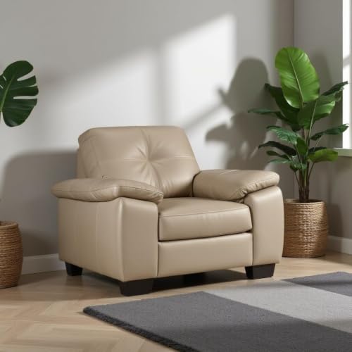 Image of Torque Antos Modern 6 Seater Leatherette Sofa 3+2+1 Seater -Beige | Comfortable 6 Seater Sofa Couch | Leatherette Sectional 3+2+1 Seater Sofa for Living Room