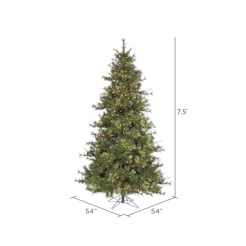 Vickerman 7.5' Mixed Country Pine Slim Artificial Christmas Tree, Warm White Dura-Lit® LED Lights - Faux Christmas Tree - Seasonal Indoor Home Decor by Vickerman - Image 3