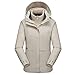 YANGLIXIA Veste imperméable pour Femmes 3 en 1 détachable en Deux pièces, Manteau de Doublure d'hiver Veste Hiver softhell Snowboard Snowboard Veste à Capuche Light Khaki-XL