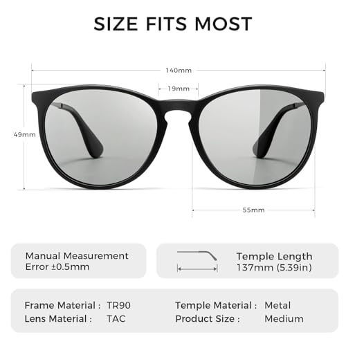 Image of SUNGAIT Vintage Round Sunglasses for Women Classic Retro Designer Style