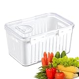 Caja de almacenamiento de vegetales: cesta organizador de productos, recipiente de refrigerador hermético | Bin de compartimento de ahorro de comida, soporte de cocina portátil para el gabinete