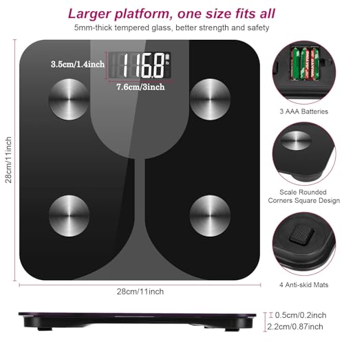 Smart Scale,BMI digital rest room weight scale,Wireless Body Fat Scale,Highly Precise Bluetooth Scale for Weight Loss for Body Weight and fats share weight reduction 5