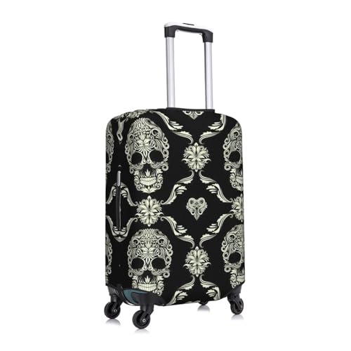 Flowers Skull Ornamental Pattern Print Luggage Suitcase Cover Protector Luggage Washable Covers With Concealed Zipper3