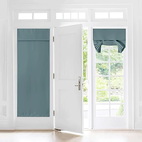 NICETOWN Window Covering for Kitchen, Farmhouse French Door Curtains for Patio Glass Sliding, Door Blinds Tie Up Shade for Home Decor, 1 Panel, 30" Wi
