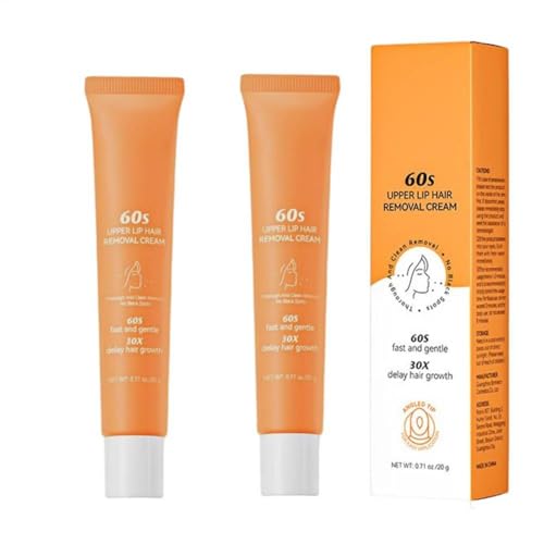 Crème Dépilatoire 2PCS Pour Le Visage et Les Aisselles - Pour Peau Sensible et Lèvres, Formule Hydratante