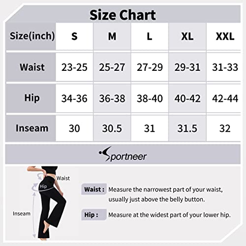 Sportneer Bootcut Yoga Pants With 3 Pockets For Women High Waist Flare Yoga Pants Womens Flare Leggings Work Dress Pants Black #TOP6