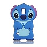 Galaxy S5 Blue Stitch Case,3D Cartoon Animal Character Design Cute Soft Silicone Kawaii Cover,Cool...