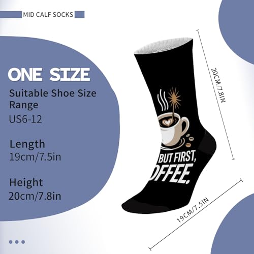 Ok But First Coffee Girls Crew Socks3