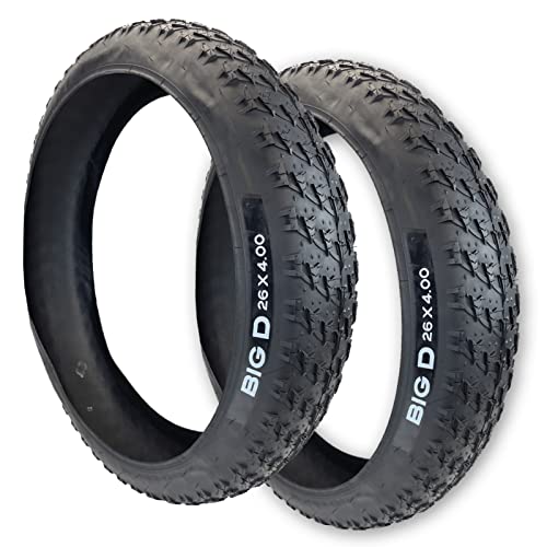 Two Duro Tire 26X4.0 Big D Fat Bike Mountain Bike Tires With Folding Beads 26X4 Black 26 X 4.0 #TOP1