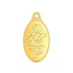Joyalukkas 24K (999) Purity Gold Coin Pendent | Yellow Color | Flower Design.