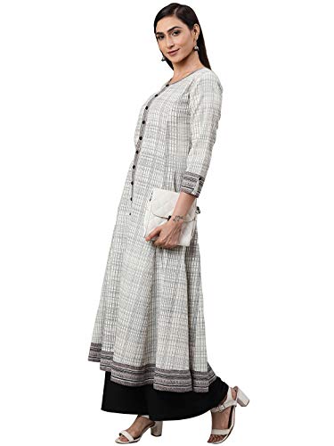 Image of Yash Gallery Women's Cotton Relaxed Fit Anarkali Kurta