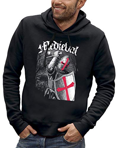 Sweat à capuche Chevalier du Temple médiéval avec croix des Templiers pour homme