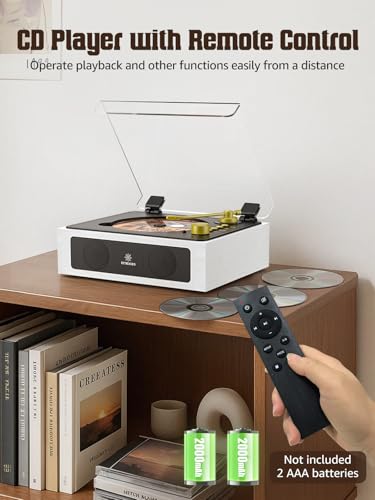 Image of CD Player with Built-in Stereo Speakers Portable Support Bluetooth Nostalgic CD Players for Home Headphone Jack