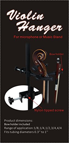 Vizcaya Violin Stand Vlh10 Violin Hanger With Bow Peg Attachment For Music Stand/Microphone Stand (1 Pack) #TOP6