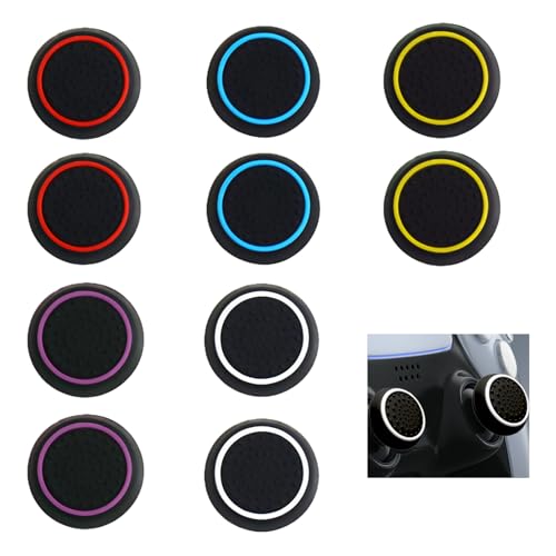 【Cappucci per levette analogiche del gamepad】Riceverai una confezione da 10 cappucci in silicone di alta qualità per l'impugnatura del pollice, sufficienti per l'uso quotidiano e la sostituzione.