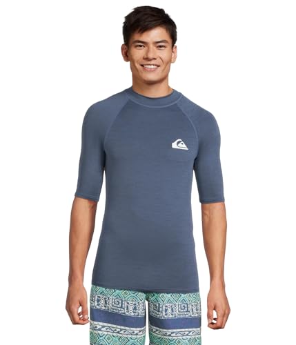 Quiksilver Men's Standard Everyday Upf50 Shorts Sleeve Surf Tee, Navy Heather
