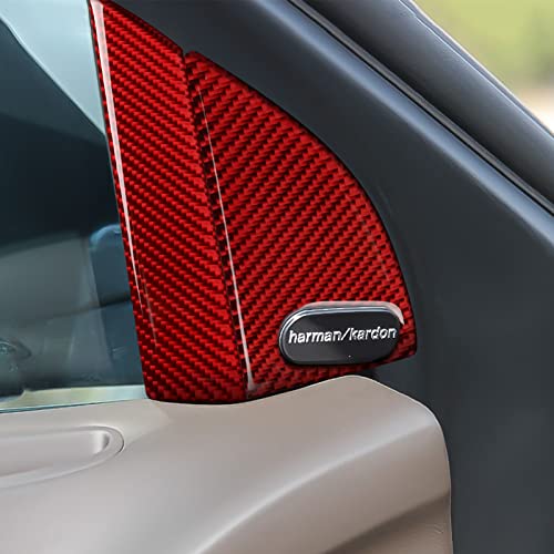 Image of Car Front Door Window Pillar Decals for 2011-2023 Chrysler 300 / 300C / 300S / Limited /Touring /Base Accessories Carbon Fiber Interior Stickers