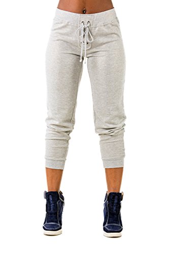 Poetic Justice Curvy Women's Grey French Terry Gold Foil Thread Jogger Pants2