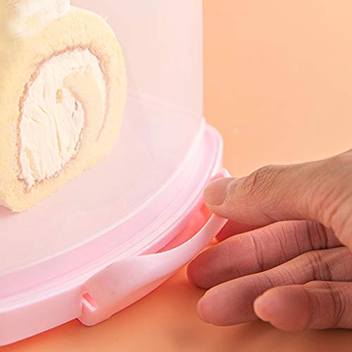 Zoaju Portable Plastic Rectangular Loaf Bread Box With Transparent Lid, Bread Keeper For Carrying And Storing Loaf Cakes,Banana Bread,Pumpkin Bread,Quick Breads (Pink, 1 Pack) #TOP2