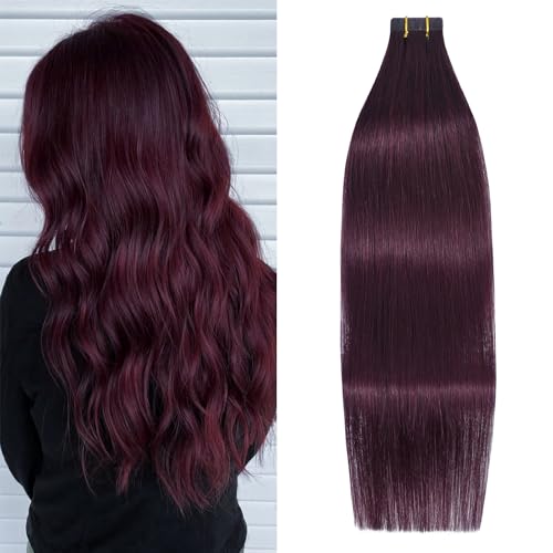 WindTouch Tape in Hair Extensions Wine Red 20 Pcs 22Inch