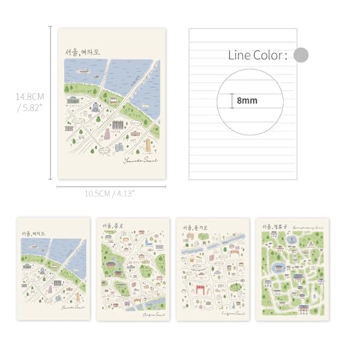 Stitch Mini Line Note Seoul-Street Monolike - Lot de 4 carnets de notes lignés - 3