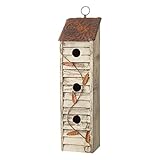 Glitzhome Wooden Three-Tier Hanging Distressed Garden Bird Houses for Outside 18" H